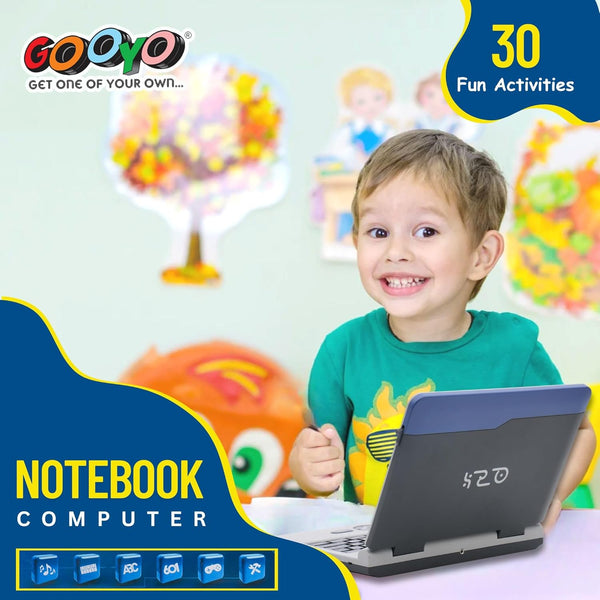 Kids Educational Laptop with 30 Fun Activities | Plug & Play Notebook Computer Toy with Mouse | Grey.