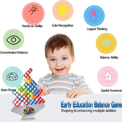 Tetra Tower Balance Stacking Game (48pcs) | Fun Family Board Game for Kids & Adults | Team Building Toy.