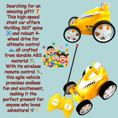 Rechargeable Mini RC Stunt Car | 360° Rotating 4WD Remote Control Car | USB Charging (Multi Color)