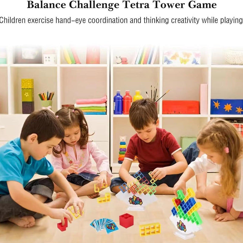 Tetra Tower Balance Stacking Game (48pcs) | Fun Family Board Game for Kids & Adults | Team Building Toy.