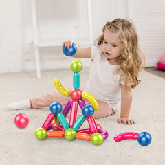 Magnetic Sticks & Balls Building Set | Educational Stacking & Construction Toy | STEM Magnet Blocks.