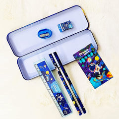 Space Explorer Kids Stationery Gift Set | 6-in-1 School Supplies Kit with Pencil Box | Fun Birthday Gift.