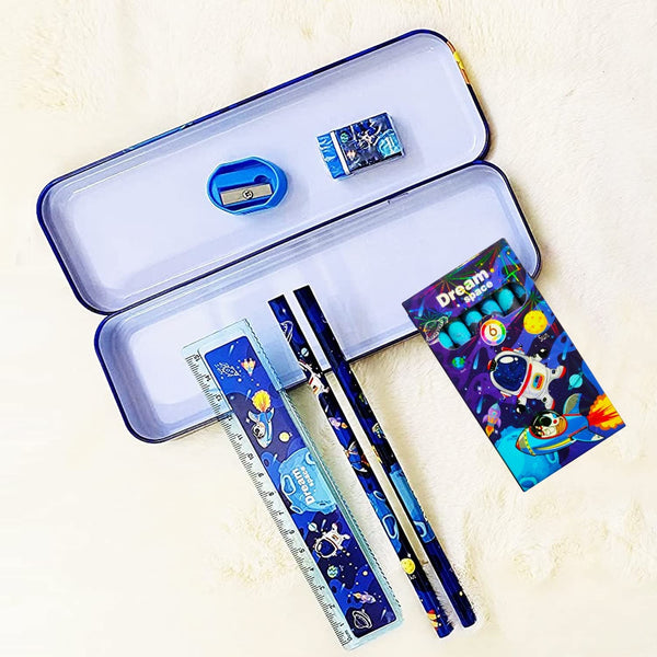 Space Explorer Kids Stationery Gift Set | 6-in-1 School Supplies Kit with Pencil Box | Fun Birthday Gift.