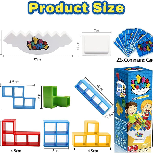 Tetra Tower Balance Stacking Game (48pcs) | Fun Family Board Game for Kids & Adults | Team Building Toy.
