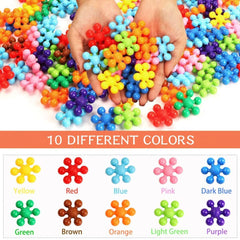 100-Piece Star Links Building Blocks | Interlocking Snowflake Discs | Educational Construction Toy.