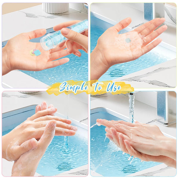 Flavored Paper Soap Sheets in Test Tubes (6-Pack) | Portable Hand Soap for Travel & Kids | On-the-Go Hygiene.