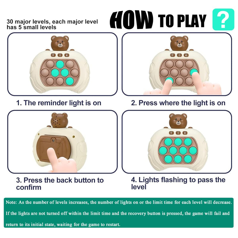 Quick Push Bubble Fidget Game (Any Shape) | Handheld Electronic Pop Game for Stress Relief | Speed Push Toy.