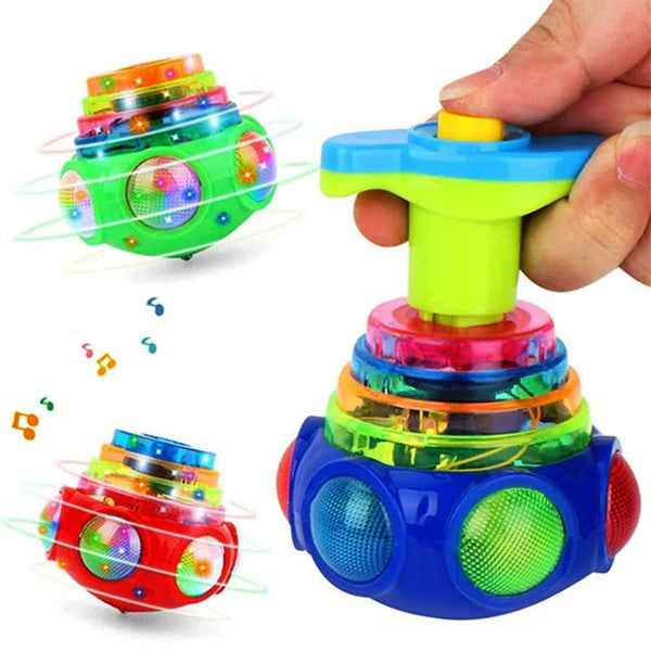Musical Light-Up Spinning Top Toy | LED Flashing Laser & Music Gyro for Kids | Pack of 1.