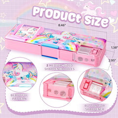 Multifunctional Pencil Box for Boys | Pencil Case with Built-in Calculator & Sharpener | Cool School Supplies.