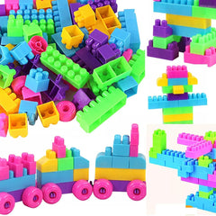200+ Piece DIY Building Blocks Set with 24 Wheels | Educational Puzzle & Construction Toy for Kids.
