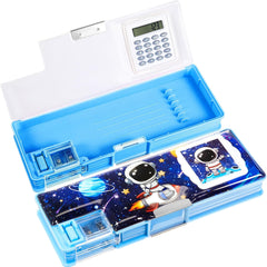 Multifunctional Pencil Box for Boys | Pencil Case with Built-in Calculator & Sharpener | Cool School Supplies.