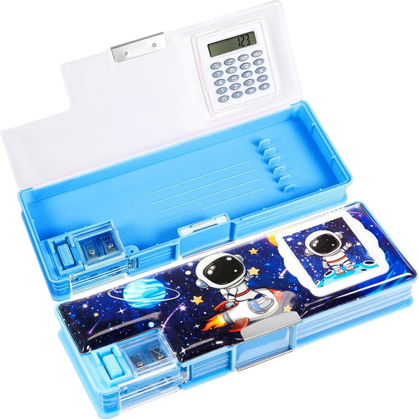 Multifunctional Pencil Box for Boys | Pencil Case with Built-in Calculator & Sharpener | Cool School Supplies.