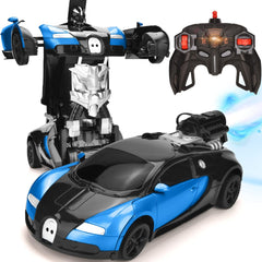 Transforming RC Robot Car with Gesture Sensing | 1:14 Scale Deformation Vehicle with 360° Drifting | Blue.