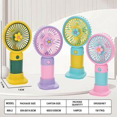 Portable Rechargeable Mini Hand Fan | Lightweight Handheld Fan with Low Noise | Indoor & Outdoor Use.