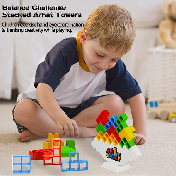 Tetra Tower Balance Stacking Game (48pcs) | Fun Family Board Game for Kids & Adults | Team Building Toy.