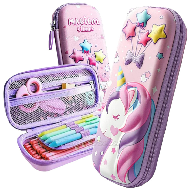 3D EVA Pencil Case for Girls | Large Capacity Stationery Box & Organizer | Multi Theme & Color.