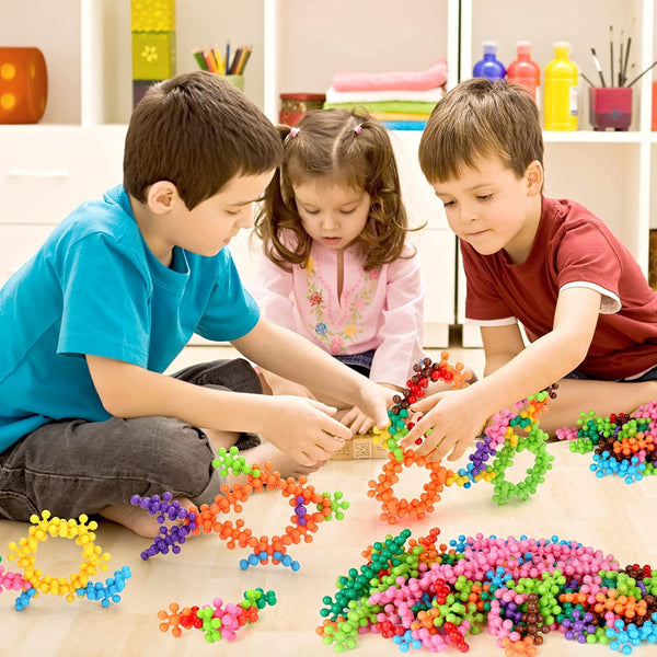 100-Piece Star Links Building Blocks | Interlocking Snowflake Discs | Educational Construction Toy.