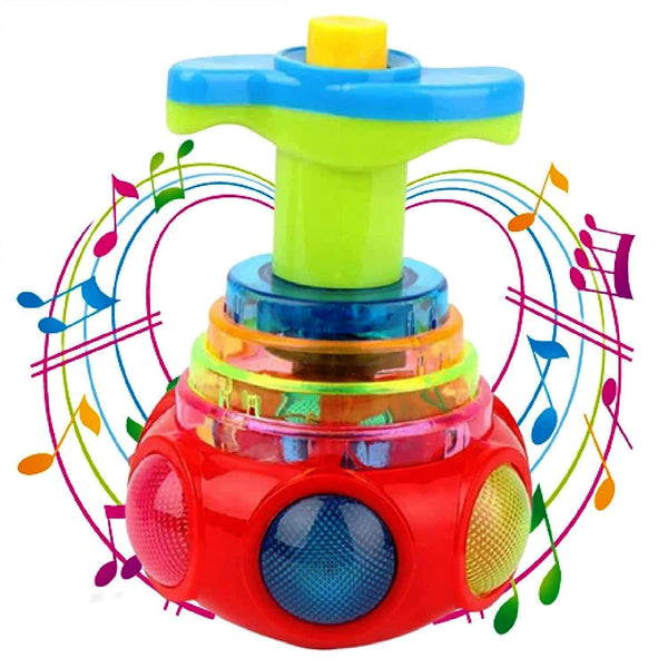 Musical Light-Up Spinning Top Toy | LED Flashing Laser & Music Gyro for Kids | Pack of 1.