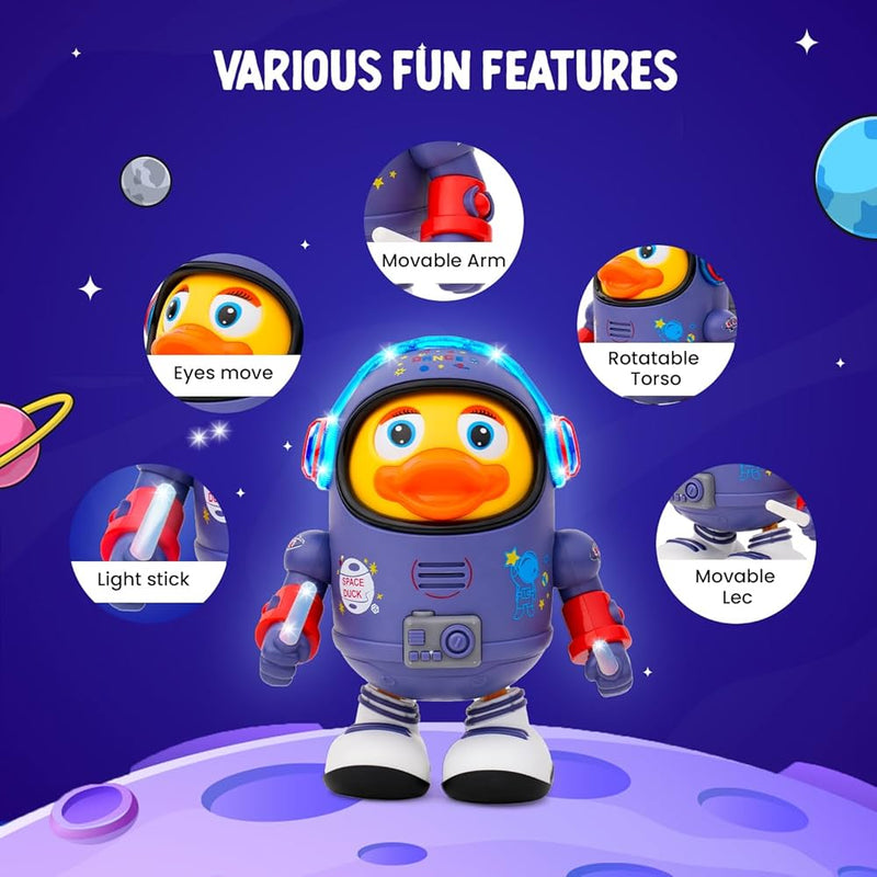 Dancing Space Duck Toy – Musical Light-Up Toy for Kids, Toddlers, Boys & Girls – Dancing Duck with Sounds & Lights – Interactive Gift for Ages 1+