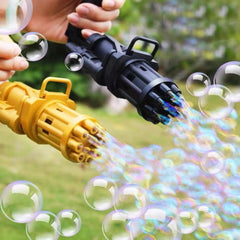 Gatling Battery Bubble Gun Toy 8-Hole Electric Bubbles Maker for Toddlers Toy with Bubble Solution