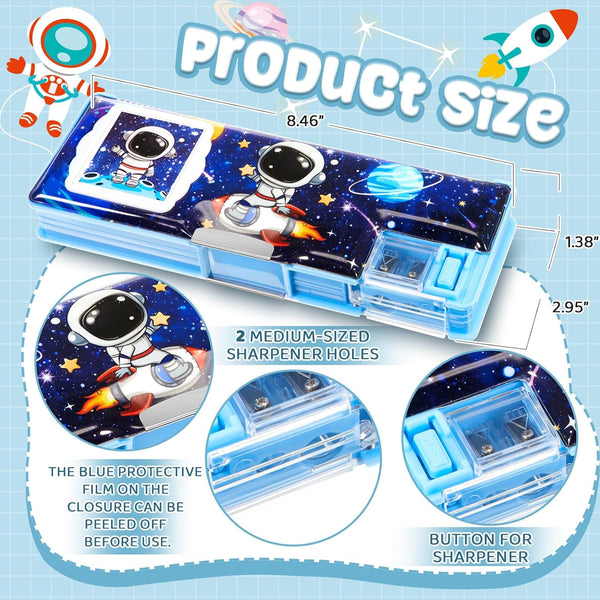 Multifunctional Pencil Box for Boys | Pencil Case with Built-in Calculator & Sharpener | Cool School Supplies.