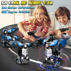 Transforming RC Robot Car with Gesture Sensing | 1:14 Scale Deformation Vehicle with 360° Drifting | Blue.