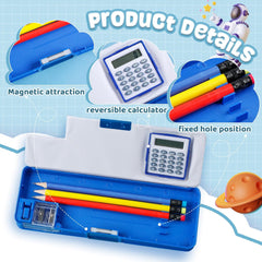 Multifunctional Pencil Box for Boys | Pencil Case with Built-in Calculator & Sharpener | Cool School Supplies.