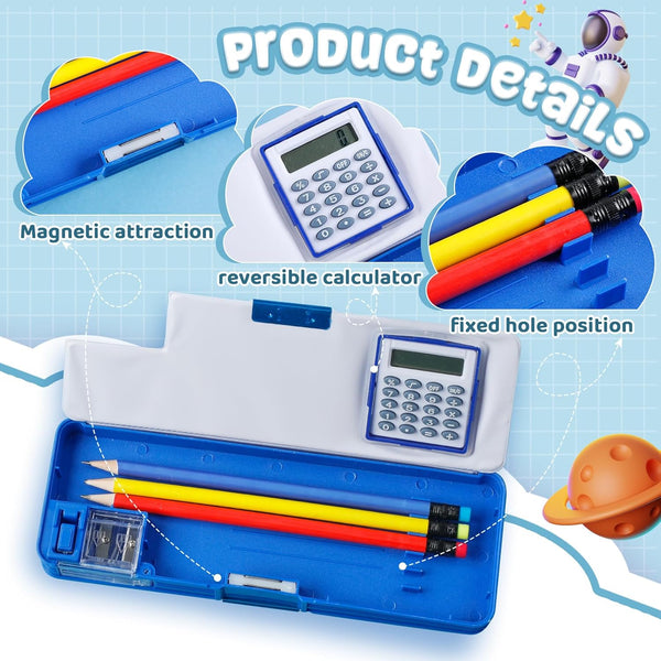 Multifunctional Pencil Box for Boys | Pencil Case with Built-in Calculator & Sharpener | Cool School Supplies.
