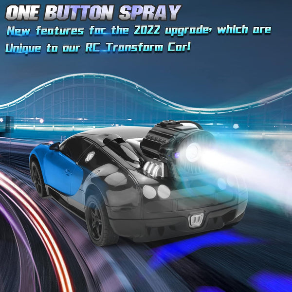Transforming RC Robot Car with Gesture Sensing | 1:14 Scale Deformation Vehicle with 360° Drifting | Blue.