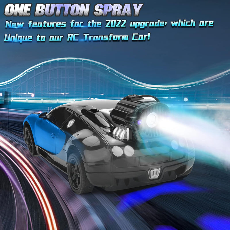 Transforming RC Robot Car with Gesture Sensing | 1:14 Scale Deformation Vehicle with 360° Drifting | Blue.