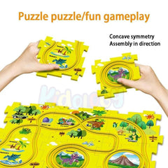 Montessori Car Rail Puzzle & Track Set | Multi Series Adventure Race Track | Educational Toddler Puzzle Toy.