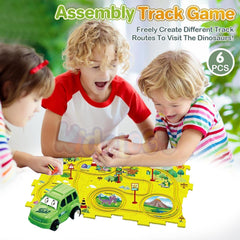 Montessori Car Rail Puzzle & Track Set | Multi Series Adventure Race Track | Educational Toddler Puzzle Toy.