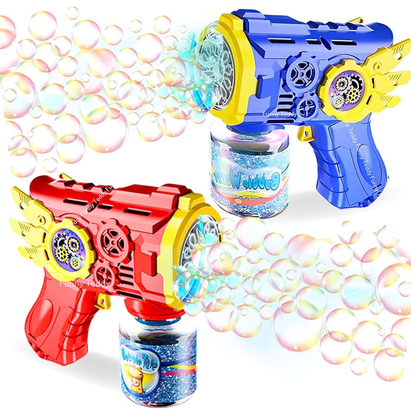 Automatic Bubble Gun Machine for Kids | Light-Up Bubble Blower with 100ml Solution | Outdoor Toy.