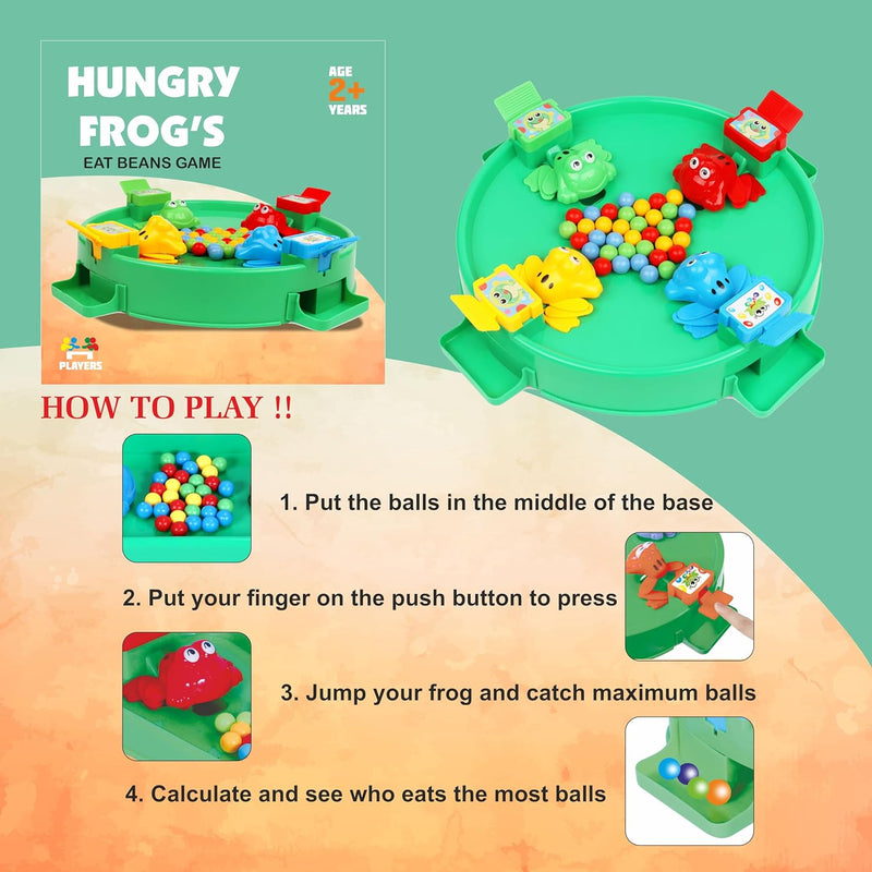 Hungry Frog Eat Beans Board Game | Fast-Paced 4-Player Family Game for Kids | Multiplayer Fun.