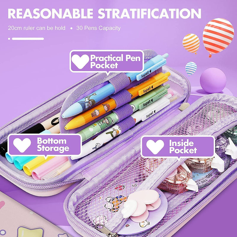 3D EVA Pencil Case for Girls | Large Capacity Stationery Box & Organizer | Multi Theme & Color.