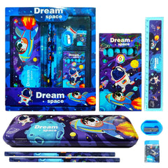 Space Explorer Kids Stationery Gift Set | 6-in-1 School Supplies Kit with Pencil Box | Fun Birthday Gift.