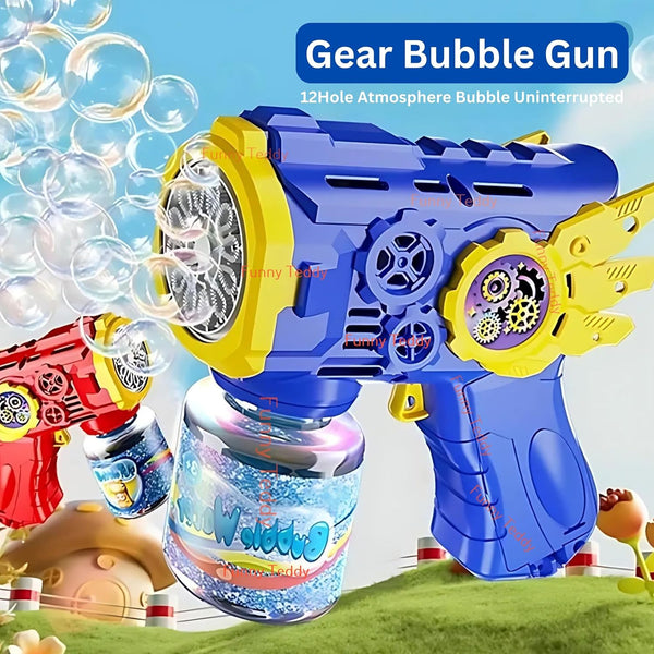 Automatic Bubble Gun Machine for Kids | Light-Up Bubble Blower with 100ml Solution | Outdoor Toy.