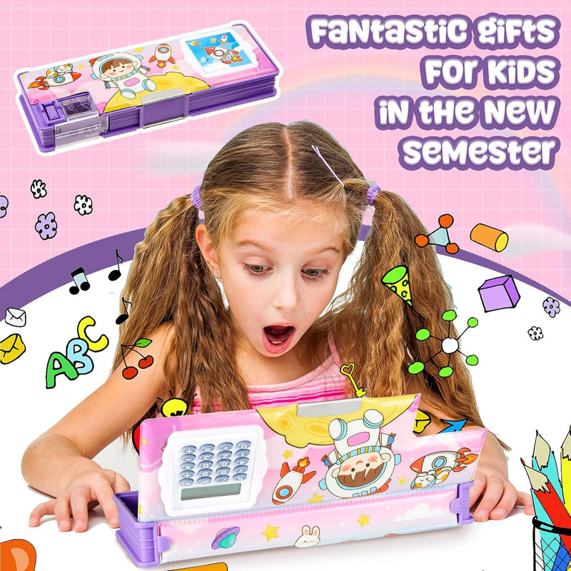 Multifunctional Pencil Box for Boys | Pencil Case with Built-in Calculator & Sharpener | Cool School Supplies.