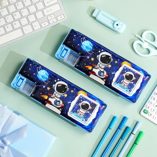 Multifunctional Pencil Box for Boys | Pencil Case with Built-in Calculator & Sharpener | Cool School Supplies.