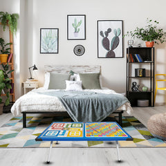 Foldable Bed Study Table with Built-in Ludo & Snakes and Ladders | Kids Learning & Gaming Desk.