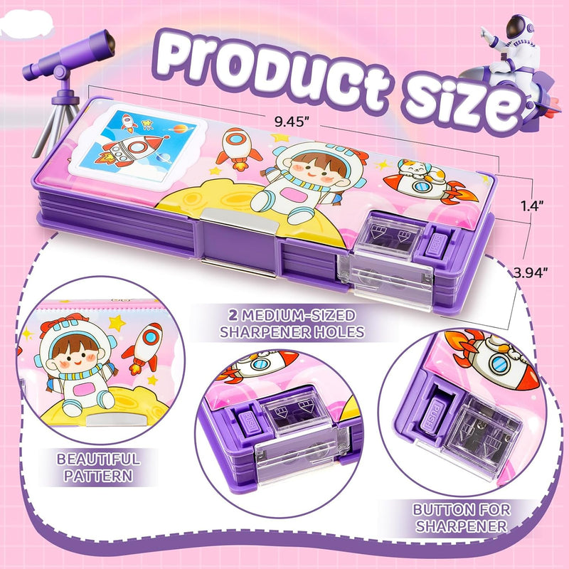 Multifunctional Pencil Box for Boys | Pencil Case with Built-in Calculator & Sharpener | Cool School Supplies.