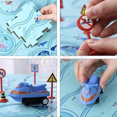 Montessori Car Rail Puzzle & Track Set | Multi Series Adventure Race Track | Educational Toddler Puzzle Toy.