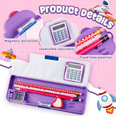 Multifunctional Pencil Box for Boys | Pencil Case with Built-in Calculator & Sharpener | Cool School Supplies.