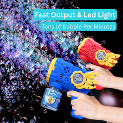 Automatic Bubble Gun Machine for Kids | Light-Up Bubble Blower with 100ml Solution | Outdoor Toy.