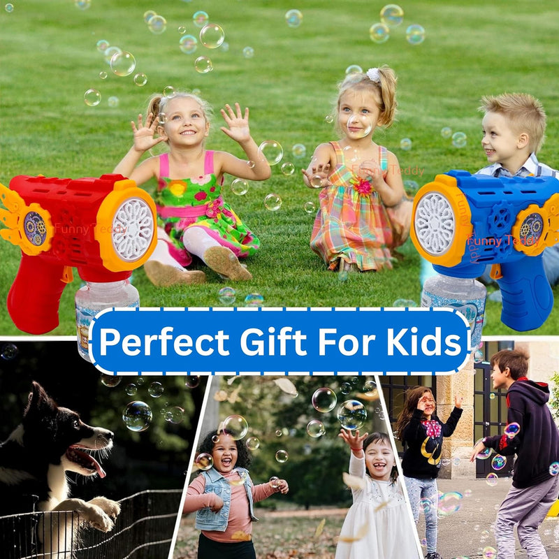Automatic Bubble Gun Machine for Kids | Light-Up Bubble Blower with 100ml Solution | Outdoor Toy.