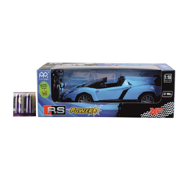 High-Speed RC Racing Car with Rechargeable Battery | Electric Remote Control Toy with LED Lights | Blue.