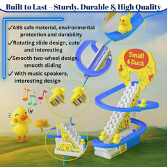 Duck Track Toys for Kids – Stair-Climbing Escalator with Lights & Music, Includes 3 Small Ducks – Interactive Duck Track Slide Toy – Perfect Toddler Gift
