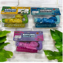 Gatling Battery Bubble Gun Toy 8-Hole Electric Bubbles Maker for Toddlers Toy with Bubble Solution