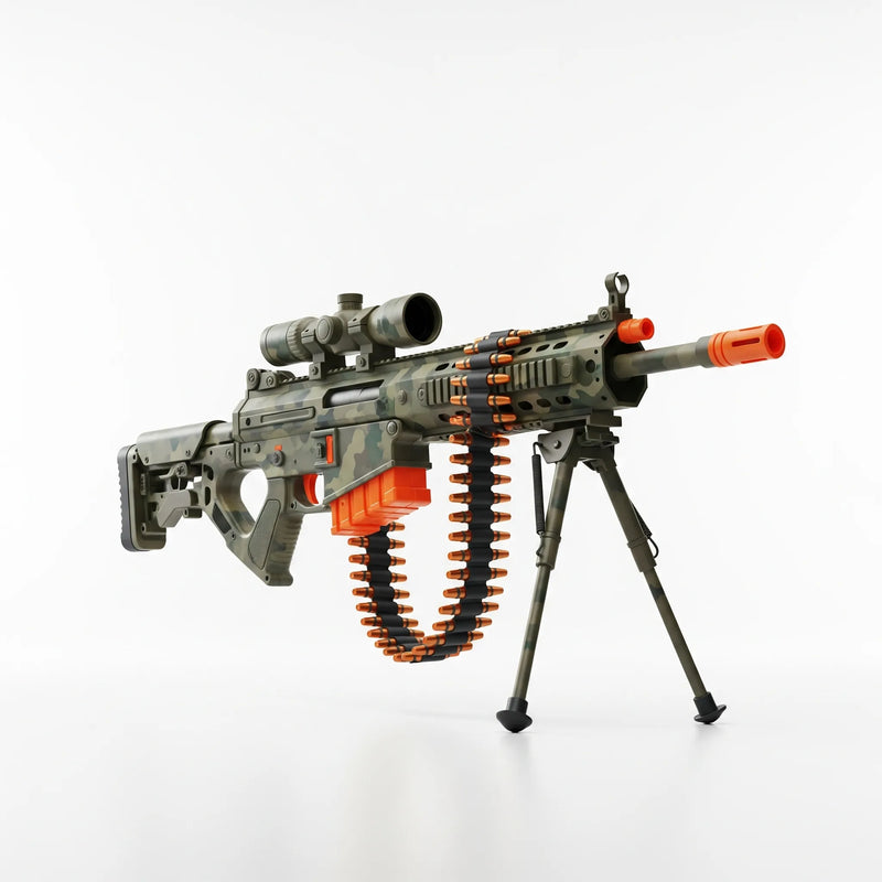 Zone Light & Sound Machine Gun Toy | Kids' Battle Play Blaster with Darts.