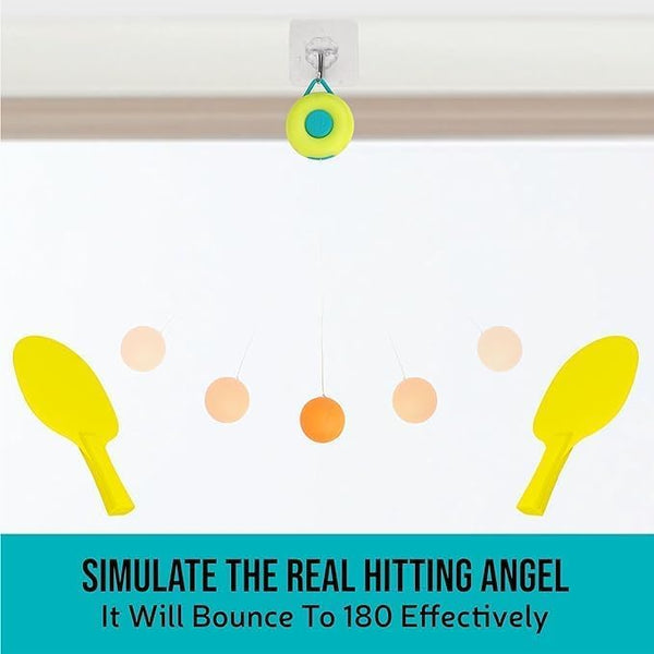 Hanging Table Tennis Trainer with Fun Shapes - Easy Indoor Assembly (Colors & Designs May Vary)
